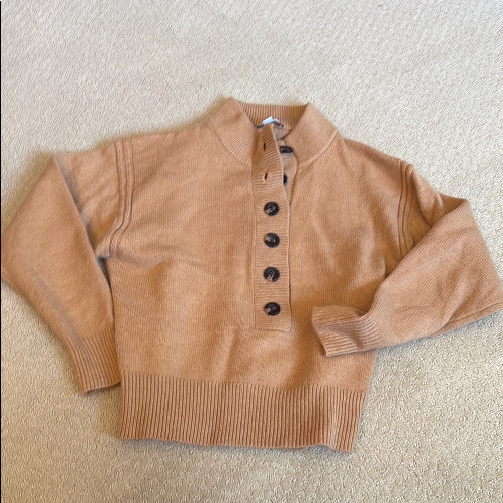 Anne Taylor weekend Tan Button-Up Women's Sweater